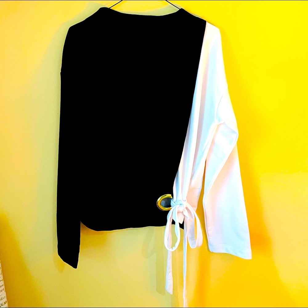 Black and white dressy sweatshirt, S